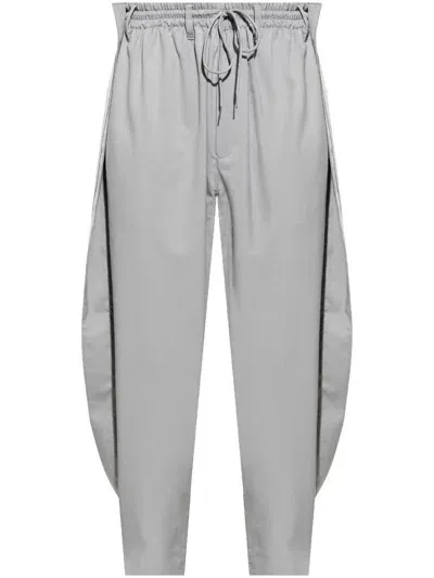 Y-3 Stripe-detailing Track Pants In Grey