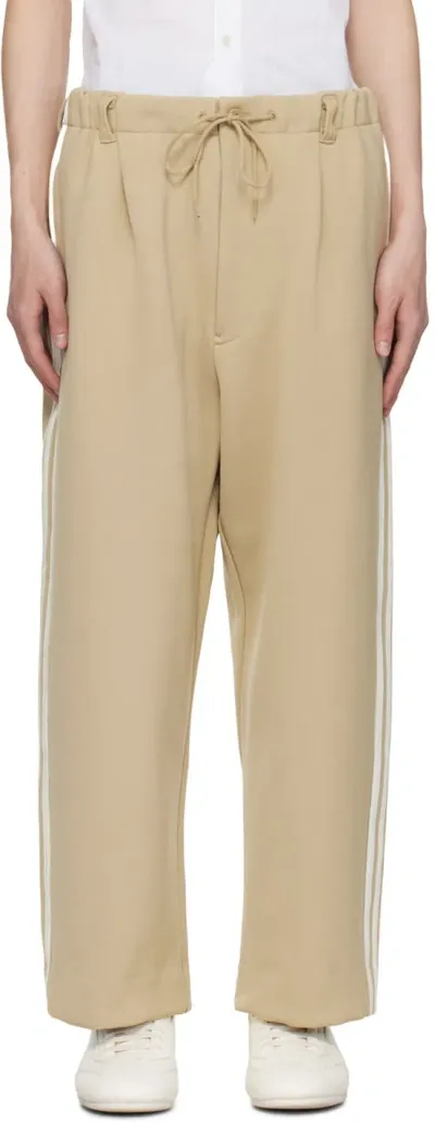 Y-3 Signature 3-stripes Logo Track Pants In Neutrals