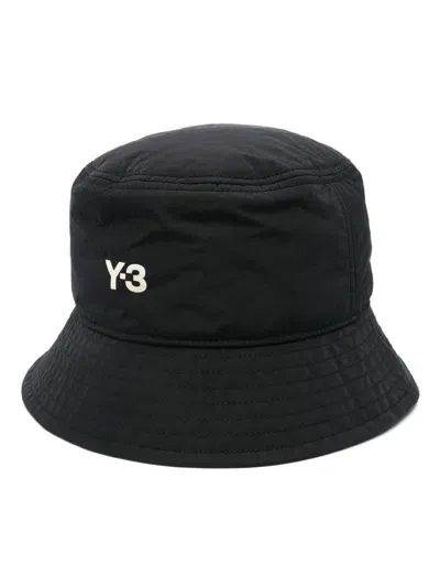 Y-3 X Adidas Logo-print Bucket Hat In Black