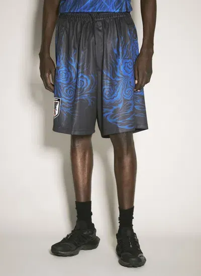 Y-3 X Jfa Logo Print Shorts In Black