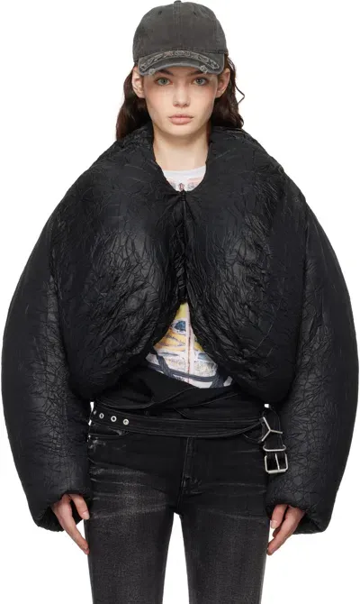 Y/project Black Cropped Puffer Jacket