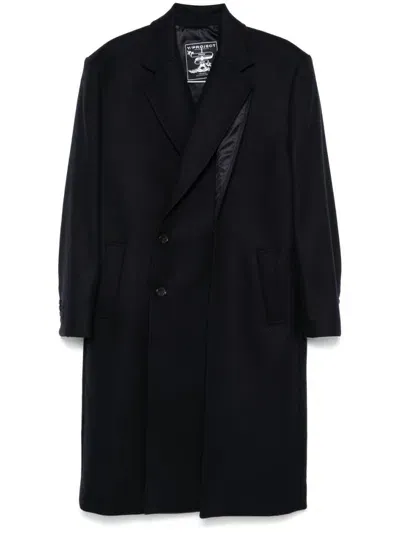 Y/project Double-front Coat In Navy