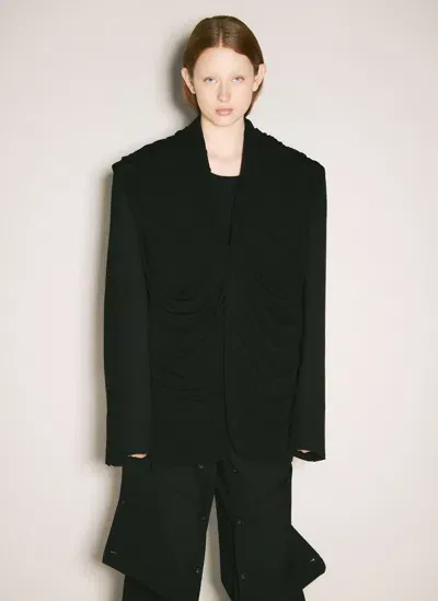 Y/project Draped Hooded Blazer In Black