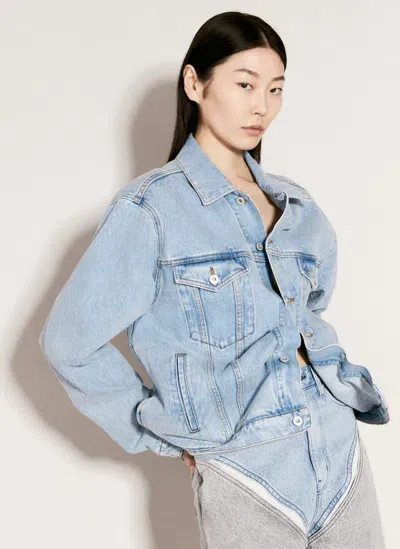 Y/project Evergreen Wire Denim Jacket In Blue