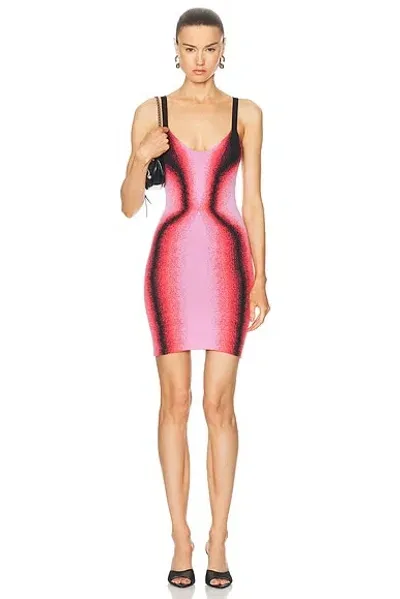 Y/project Gradient-effect Knitted Minidress In Pink