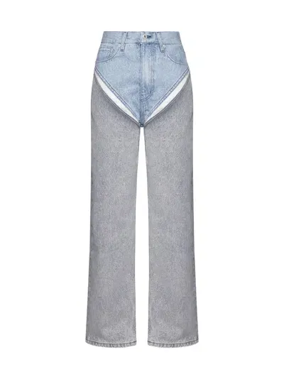 Y/project Jeans In Ice Blue/grey