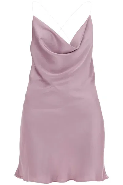 Y/project Y Project Mini Satin Slip Dress With Spaghetti Straps Women In Purple