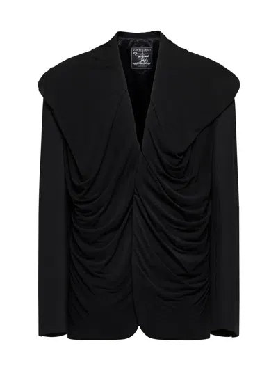 Y/project Ruched Tailored Blazer In Black