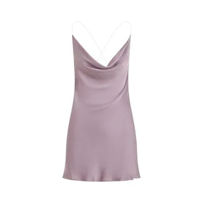 Y/project Draped Round Neck Slip Dress With Invisible Straps In Pink