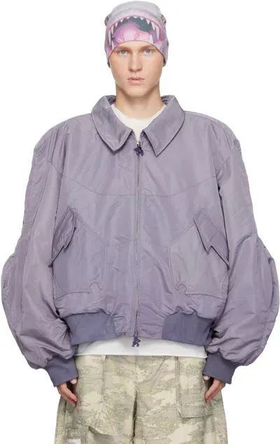 Yaku Purple Karis Bomber Jacket In Blue