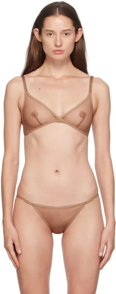 Yasmine Eslami Tan Jeanne Soft Bra In Latte