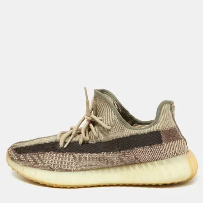 Pre-owned Yeezy X Adidas Brown/beige Knit Fabric Boost 350 V2 Zyon Sneakers Size 48