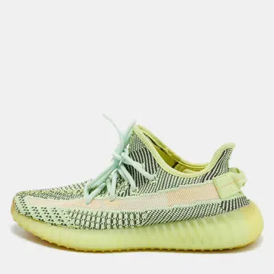 Pre-owned Yeezy X Adidas Green/black Knit Fabric Boost 350 V2 Yeezreel Sneakers Size 40