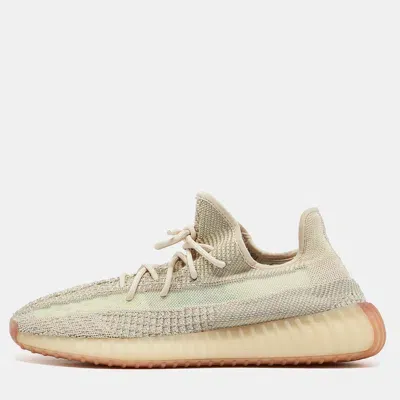 Pre-owned Yeezy X Adidas Pale Green Knit Fabric Boost 350 V2 Citrin (non Reflective) Sneakers Size 46