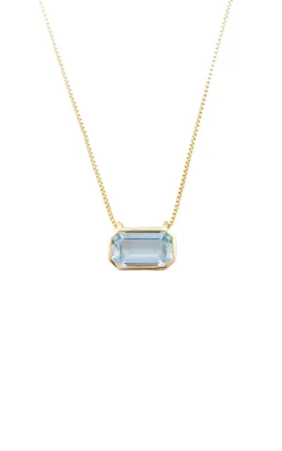 Yi Collection 18k Yellow Gold Aquamarine Necklace In Blue