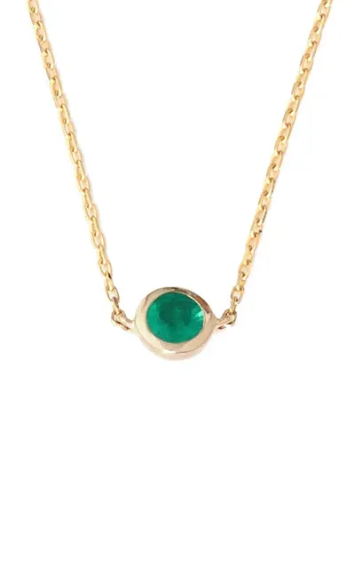 Yi Collection 18k Yellow Gold Emerald Necklace In Green