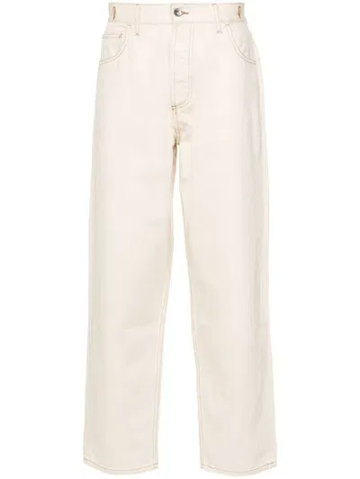 Ymc You Must Create Ecru Cotton Jeans In Neutrals