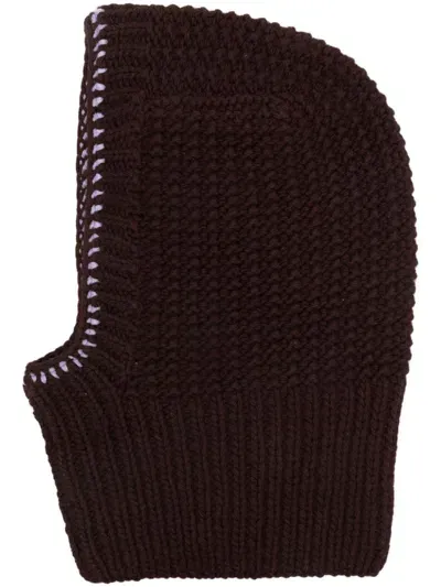 Ymc You Must Create Knitted Balaclava In Brown