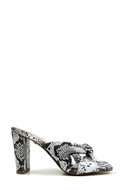 Yosi Samra Hazel Knotted Dress Sandal In Snake Print In Natural Snake