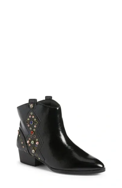 Yosi Samra Kids' Miss Dallas Gem Western Boot In Black