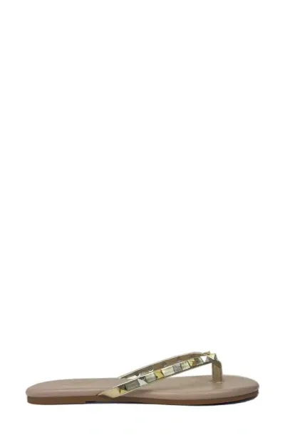 Yosi Samra Rivington Stud Flip Flop In Beige In Beige Studs