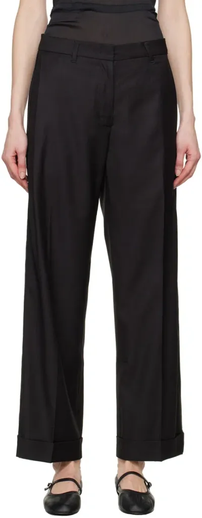 Youth Black Pleated Trousers