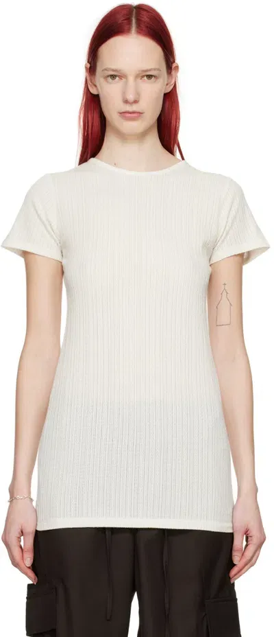 Youth Off-white Long-line T-shirt In Ivory