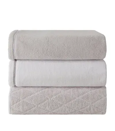 Yves Delorme Couture Duetto Brume Bath Sheet In Grey