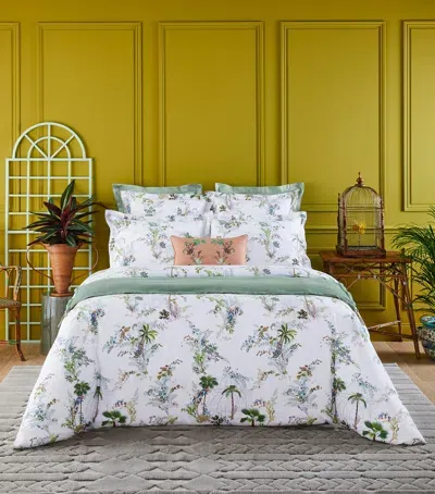 Yves Delorme Jardins King Oxford Pillowcase In Green