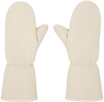 Yves Salomon Beige Merinillo Mittens In A1006 Meringue