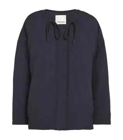 Yves Salomon Padded Round-neck Jacket In Blue