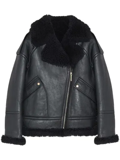 Yves Salomon Perfecto Jacket In Black