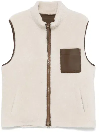 Yves Salomon Shearling Gilet In White