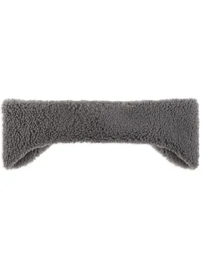 Yves Salomon Shearling Headband In Grey