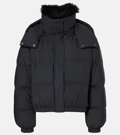 Yves Salomon Shearling-trimmed Down Jacket In Black