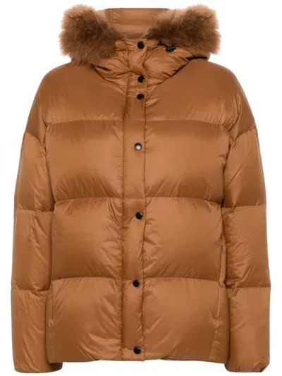 Yves Salomon Water-repellent Puffer Jacket In Brown