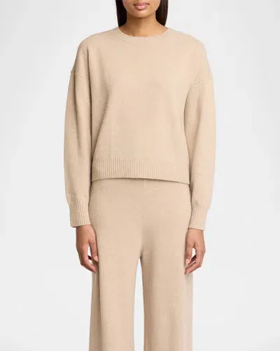 Yves Salomon Wool Crewneck Sweater In Ficelle