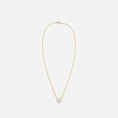 Yvonne Léon Yvonne Leon Small Solitary Heart Necklace In White