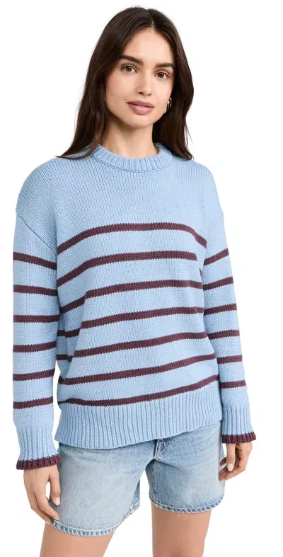 Z Supply Boyfriend Stripe Sweater Light Denim