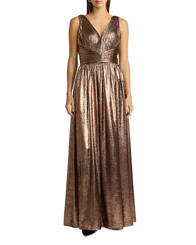 Zac Posen Rose Gold Metallic Gown