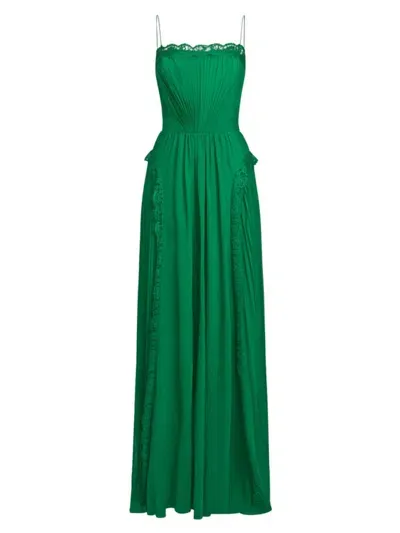 Zac Posen Women's Pleated Tulle Gown In Alpine