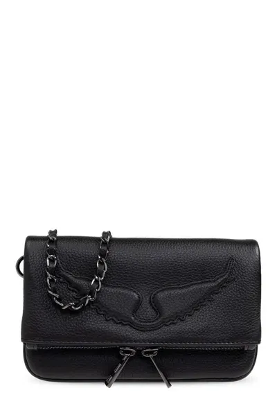 Zadig &amp; Voltaire Rock Nano Clutch Bag In Noir