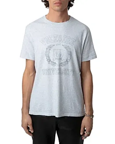 Zadig & Voltaire Blason Insignia Tee In Gris Chine