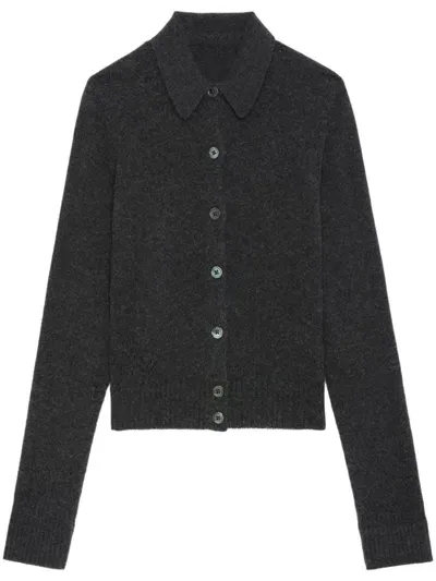 Zadig & Voltaire Cashmere Cardigan In Anthracite