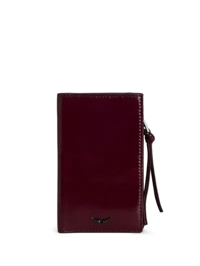 Zadig & Voltaire Eternal Compact Card Holder In Red