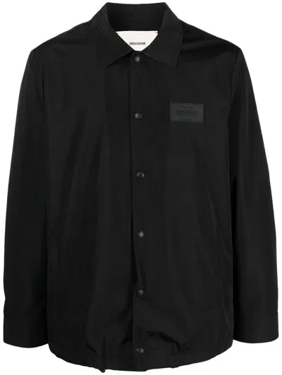 Zadig & Voltaire Logo-patch Shirt Jacket In Black