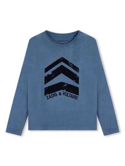 Zadig & Voltaire Kids' Logo-print Sweater In Blue