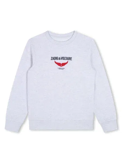 Zadig & Voltaire Kids' Logo Sweatshirt In Grey