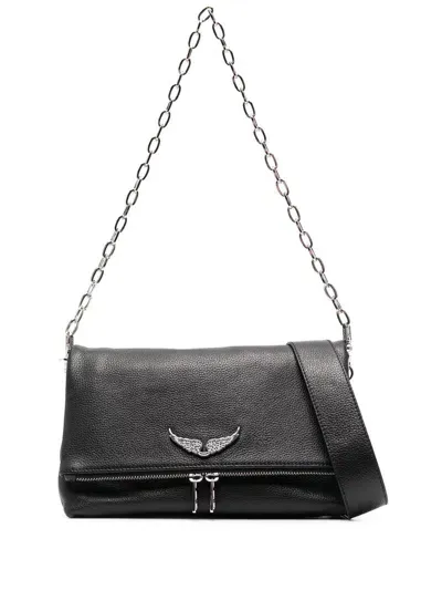 Zadig & Voltaire Rock Swing Your Wings Shoulder Bag In 黑色