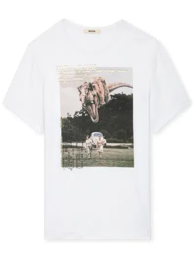 Zadig & Voltaire Ted Photoprint T-shirt In Weiss